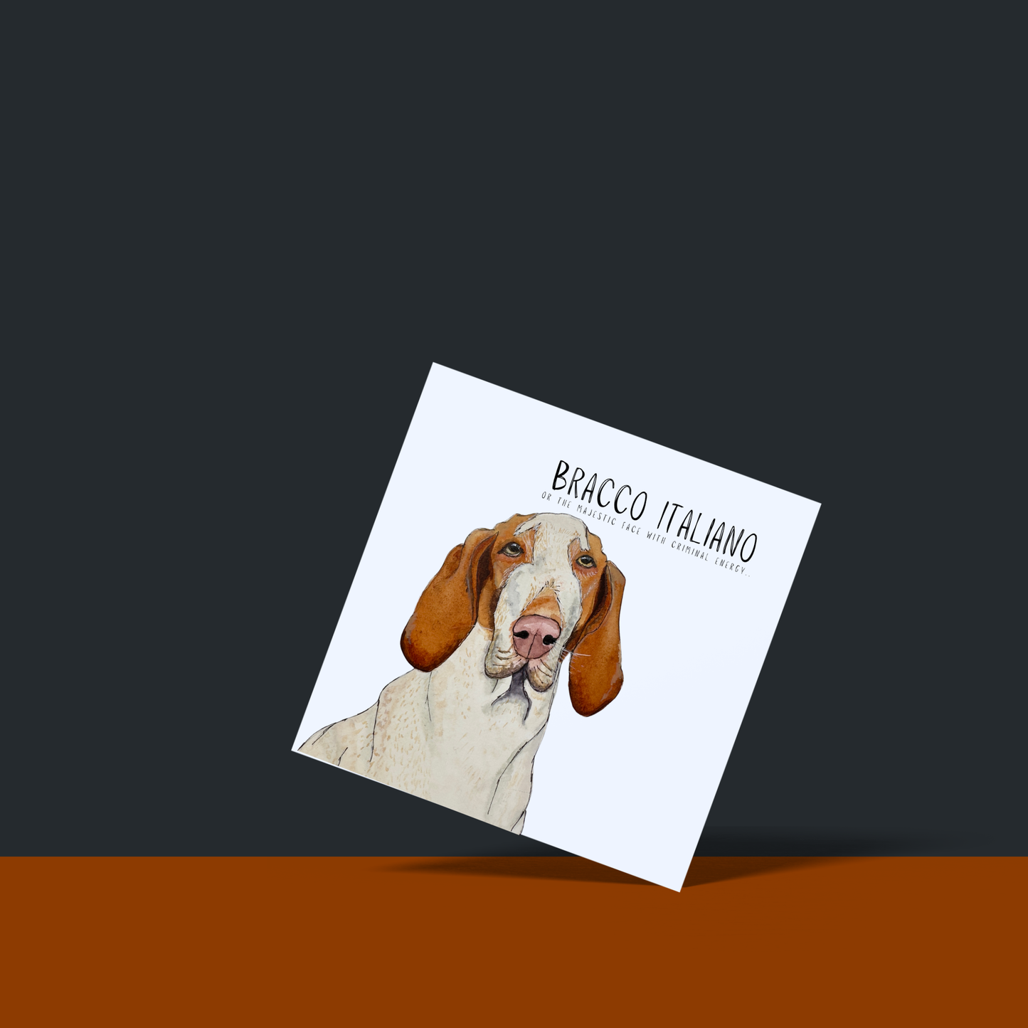 Bracco Italiano Greeting Card – Majestic Face, Absolutely Up To Something