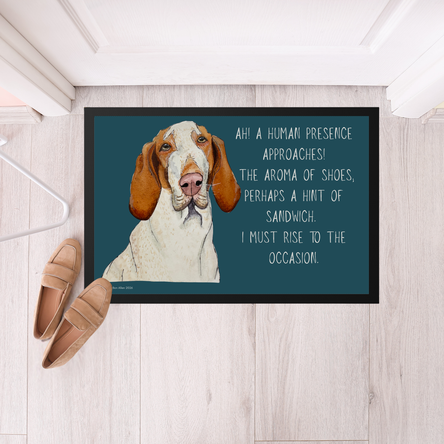 Bracco Italiano Doormat – ‘Ah! A Human Presence Approaches’ Funny Dog Welcome Mat