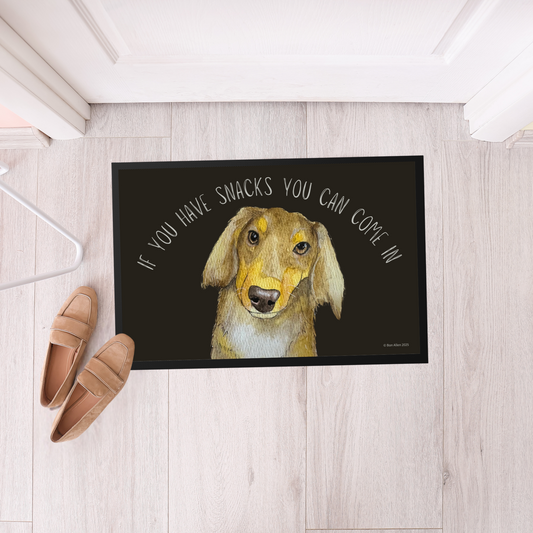 Snacks-Only VIP Access: The Long Haired Dachshund Doormat!