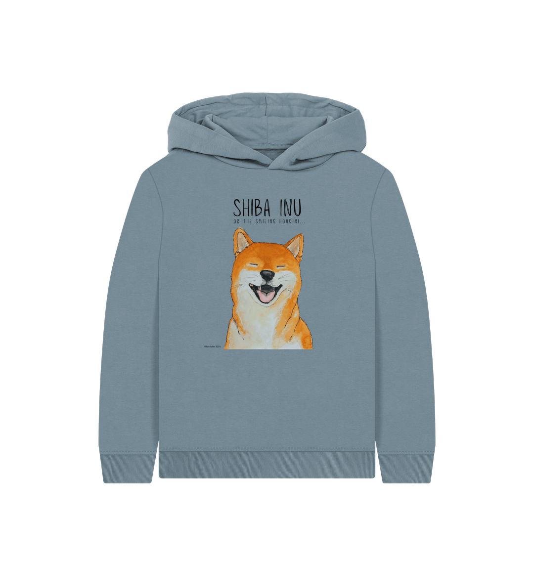 Stone Blue Printed Kids Hoodie