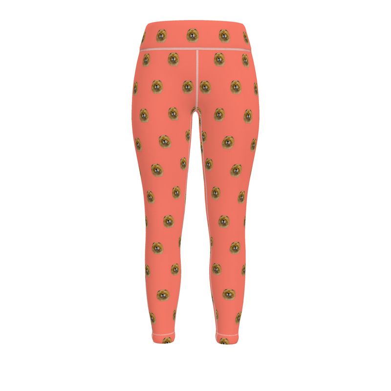 Coral Red Chow Chow Leggings