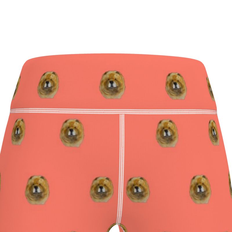 Coral Red Chow Chow Leggings