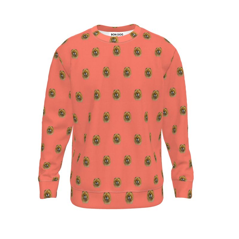 Luxury Ponte Sweatshirt – Regal Red Chow Chow Fluff Statement Piece