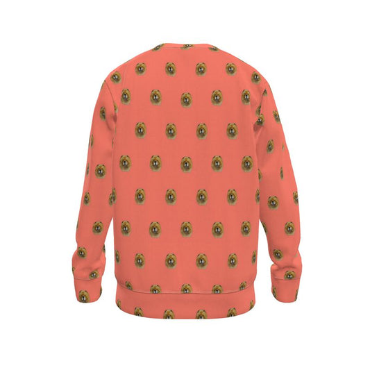 Luxury Ponte Sweatshirt – Regal Red Chow Chow Fluff Statement Piece