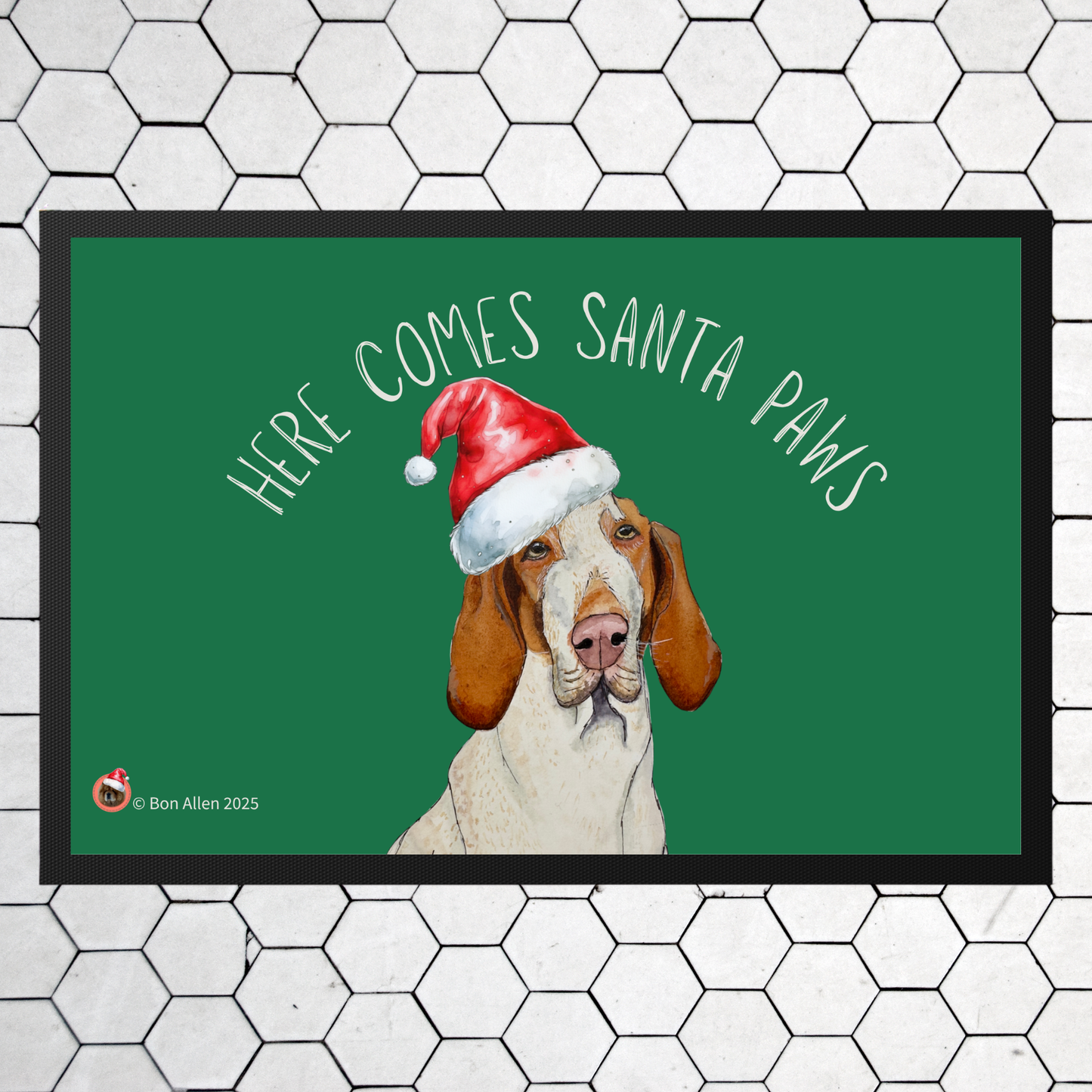 Here Comes Santa Paws: Custom Dog Breed Christmas Door Mat