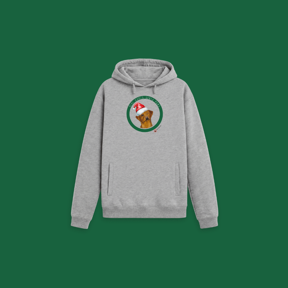 Here comes Santa Paws Adults Christmas Hoodie