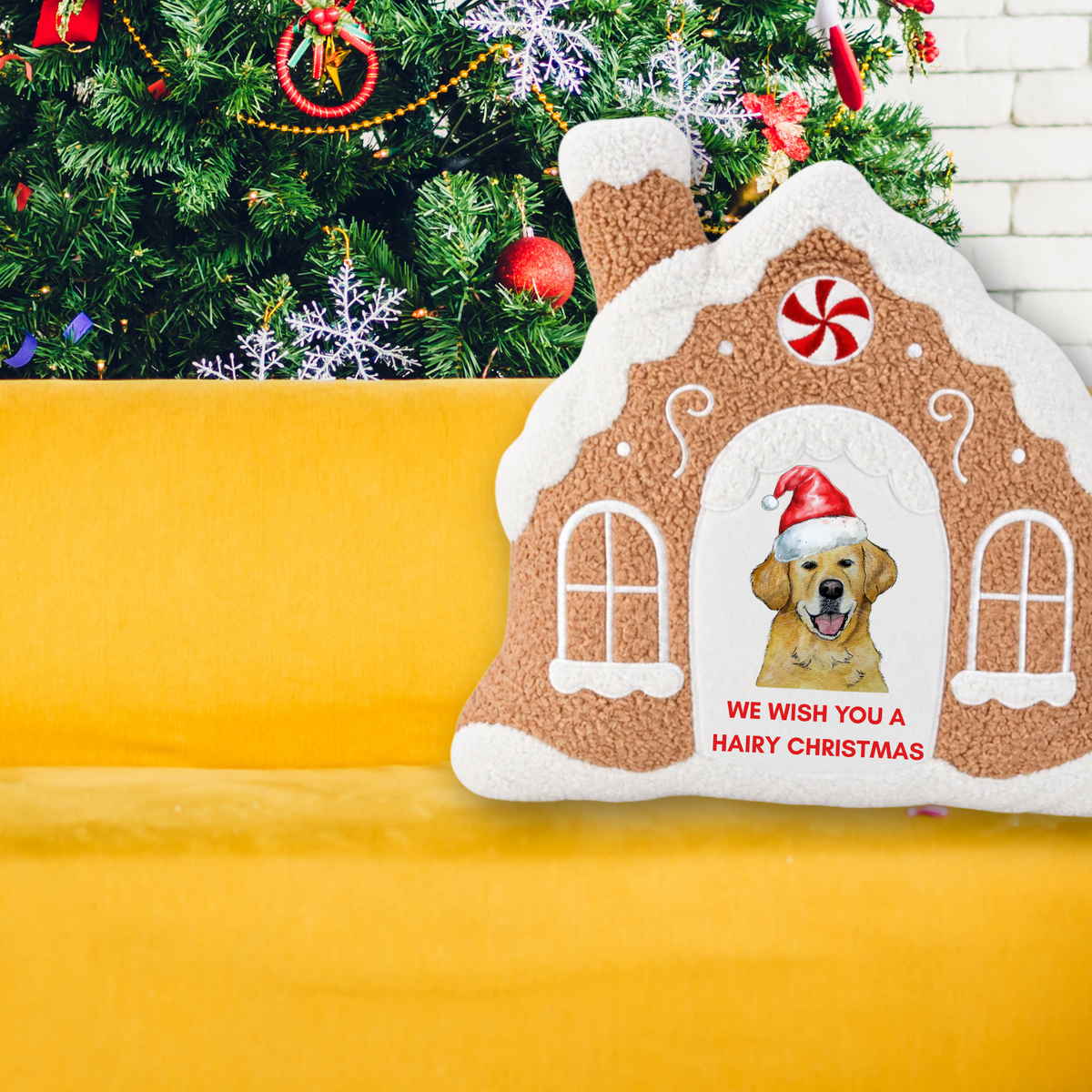 Personalised Gingerbread House Cushion