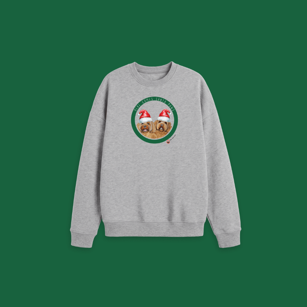 Here Comes Santa Paws Adult Oversized Sweatshirt