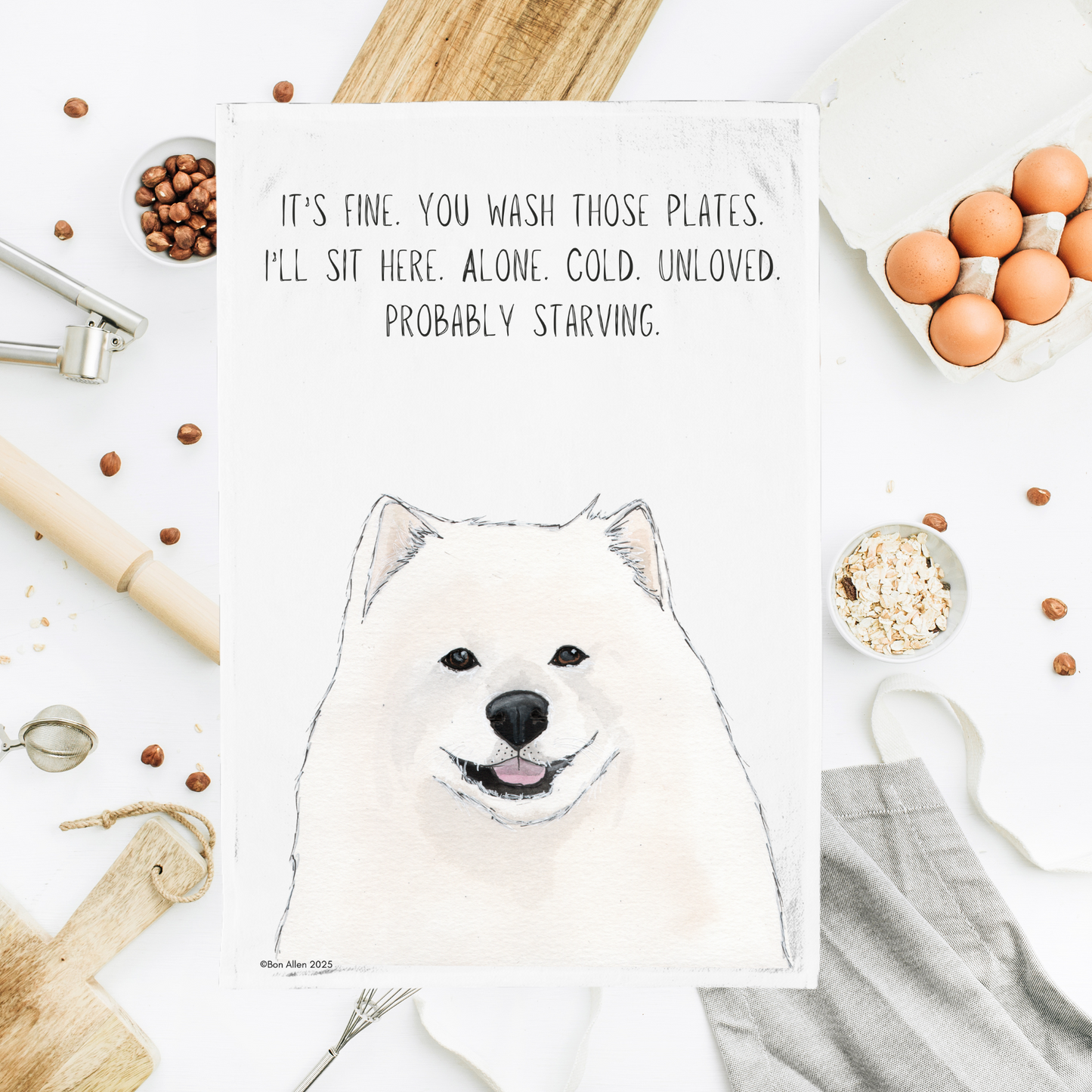 Dish Duty Drama Queen: Samoyed Edition