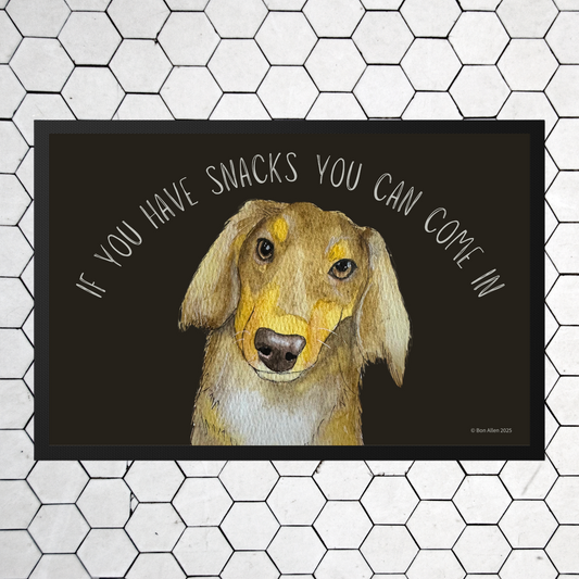 Snacks-Only VIP Access: The Long Haired Dachshund Doormat!