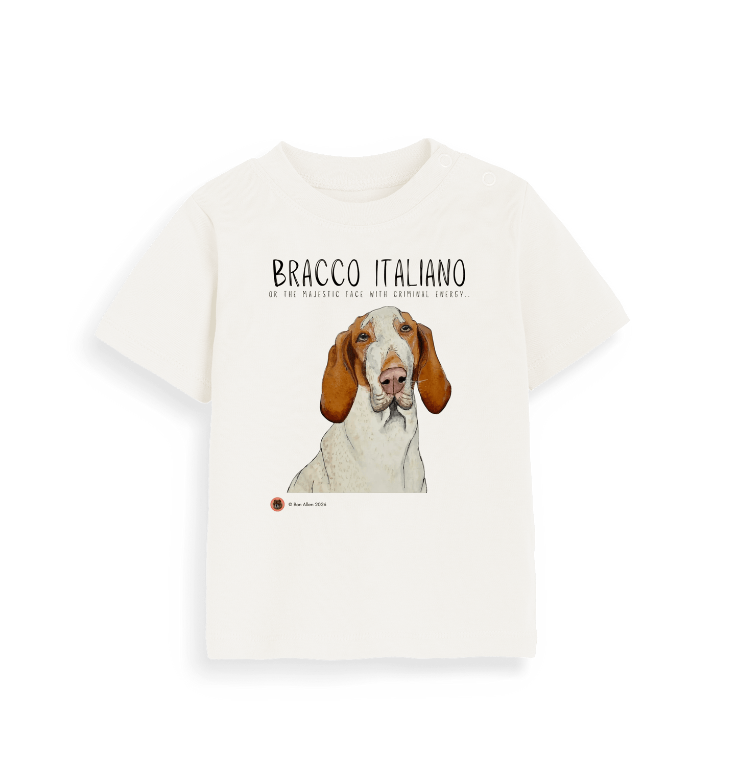 Organic Natural Printed Kids T-Shirt Front
