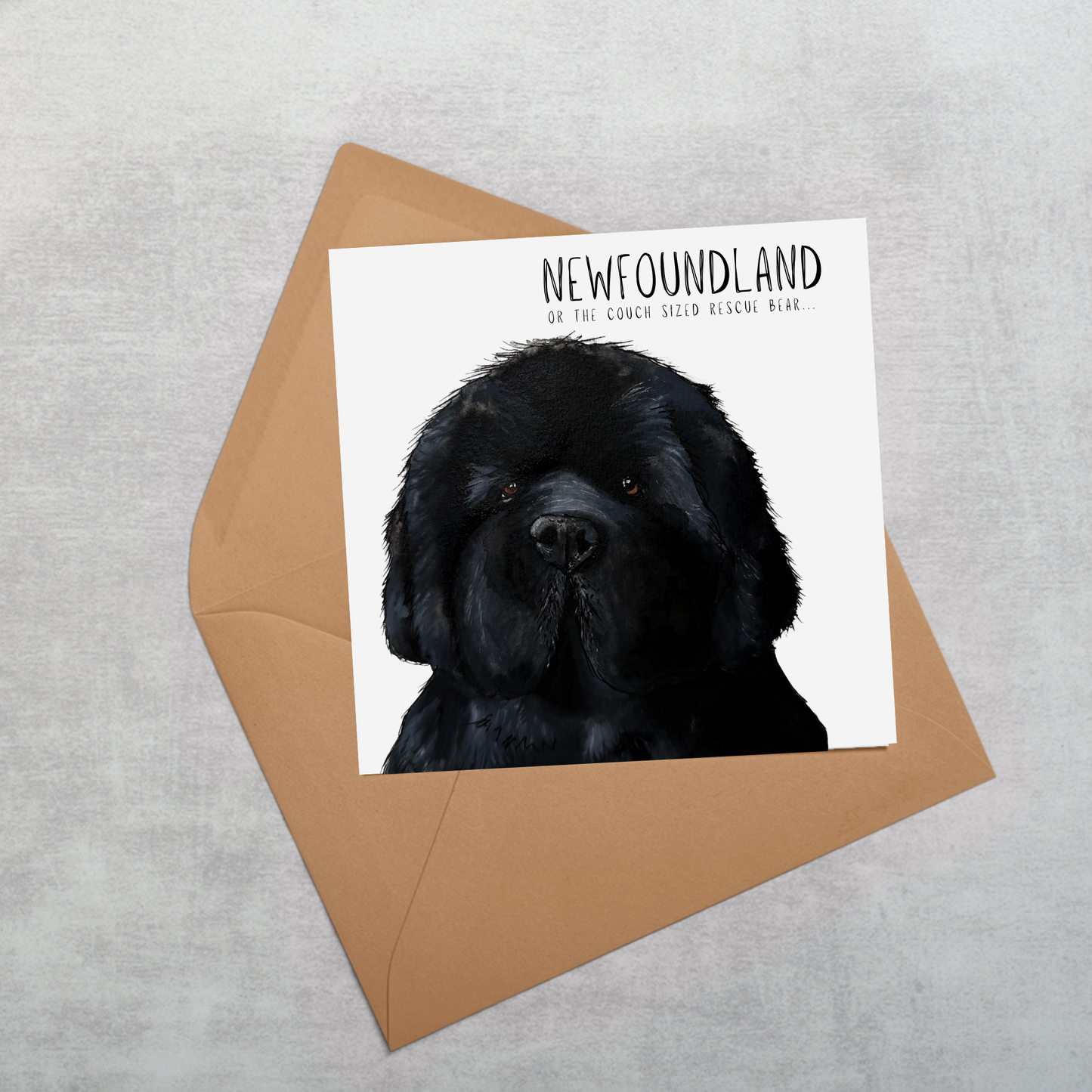 Couch-Sized Rescue Bear Greeting Card – Hilarious Newfoundland Humor Card