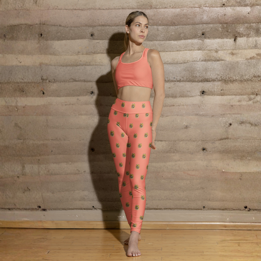 Coral Red Chow Chow Leggings