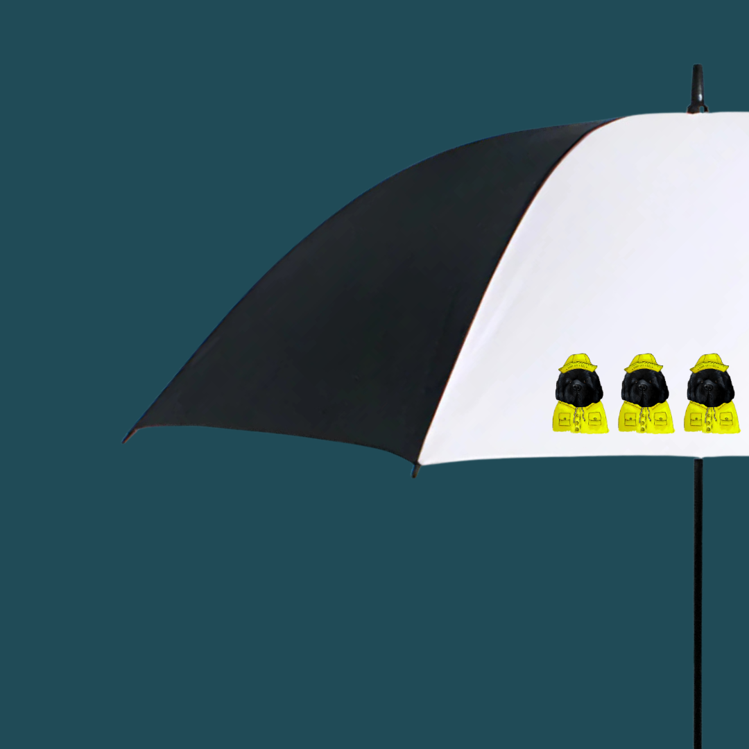 Couch-Sized Rescue Bear Golf Umbrella – Hilarious Newfoundland Companion for Rainy Rounds
