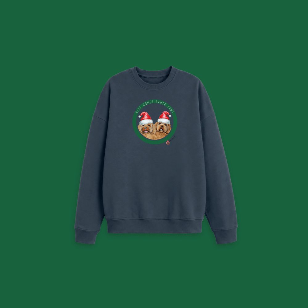 Here Comes Santa Paws Adult Oversized Sweatshirt