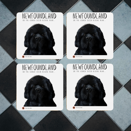 Couch-Sized Rescue Bear Coasters – Set of 4 Made-to-Order Newfoundland Paw-sitivity
