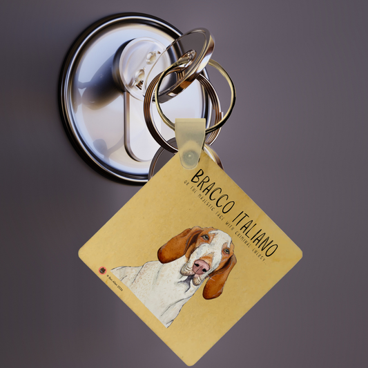 Bracco Italiano Keyring – Majestic Face, Criminal Energy | Made to Order Dog Lover Gift