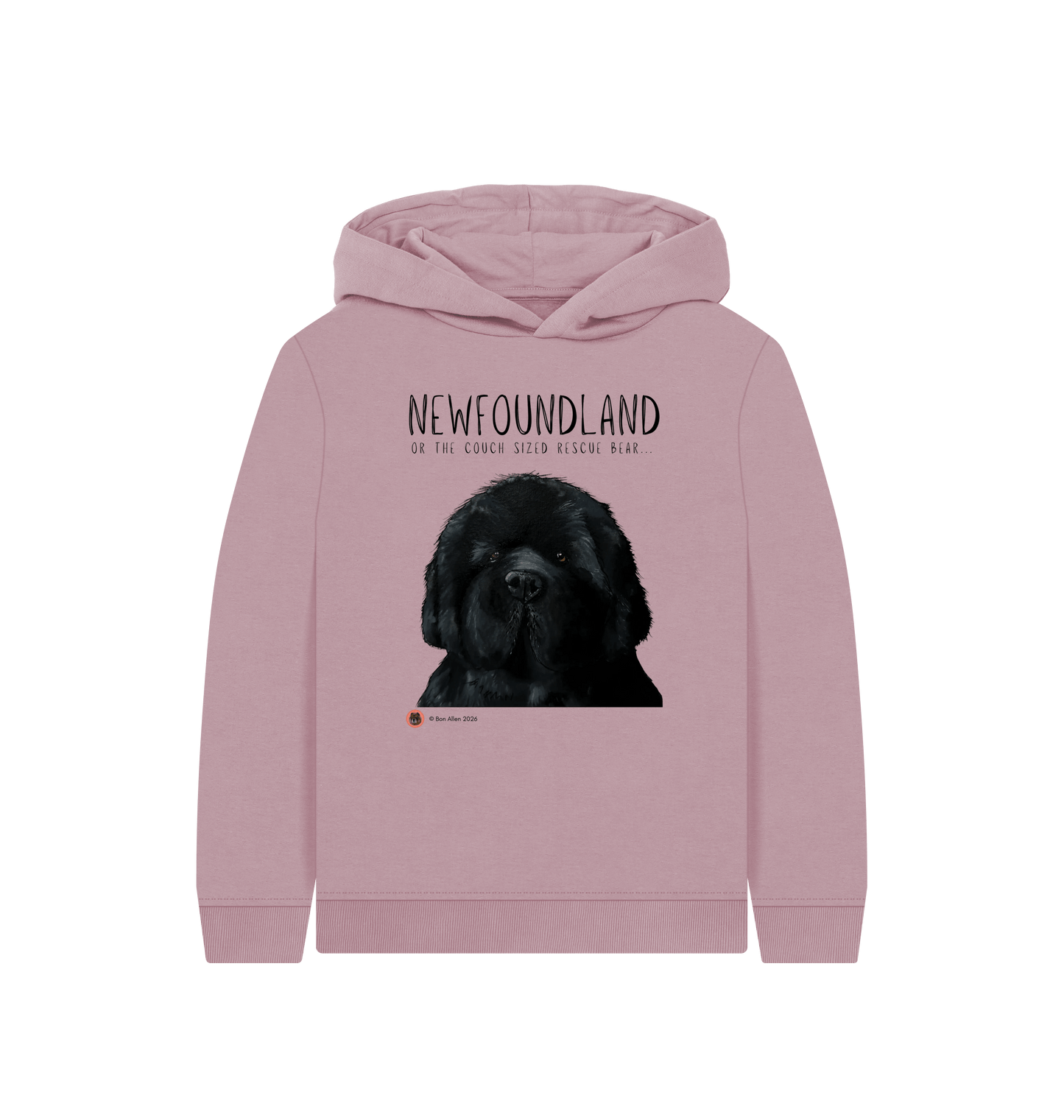 Mauve Printed Kids Hoodie Front