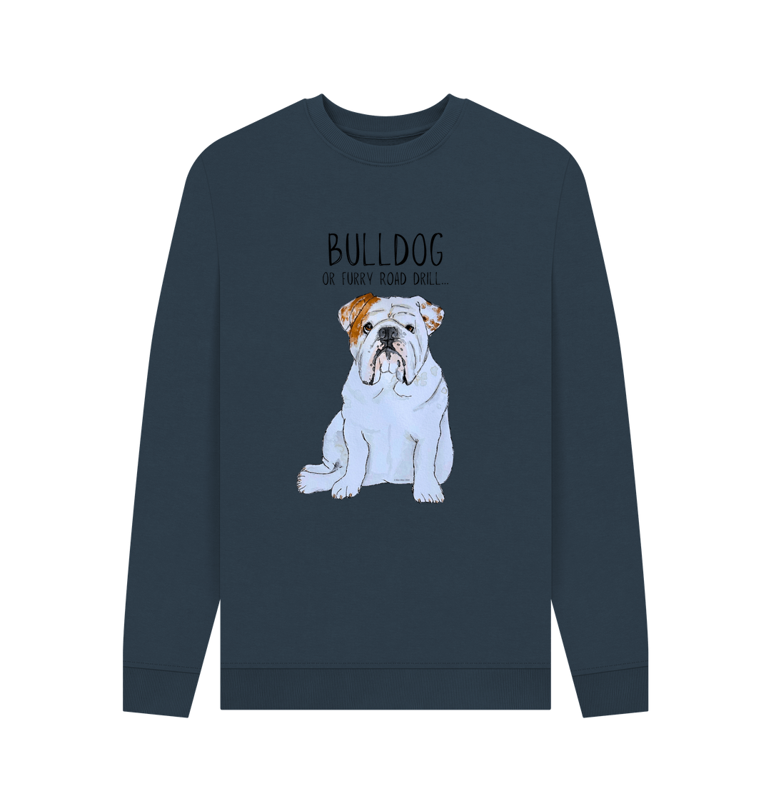Navy Blue Printed Sweater Front