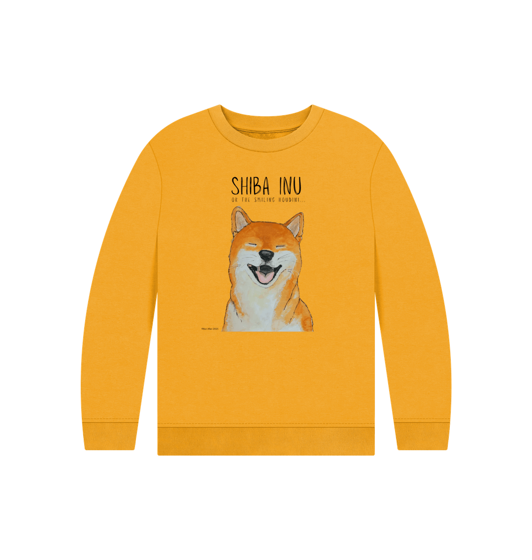 Mustard Printed Kids Jumper