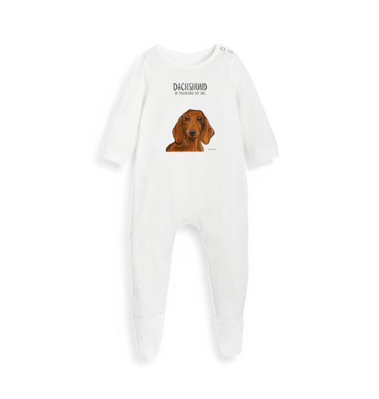 White Printed baby grow