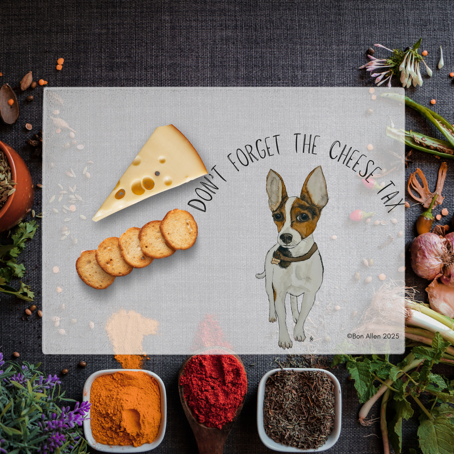Personalised Pet Chopping Board – Pay the Cheese Tax!
