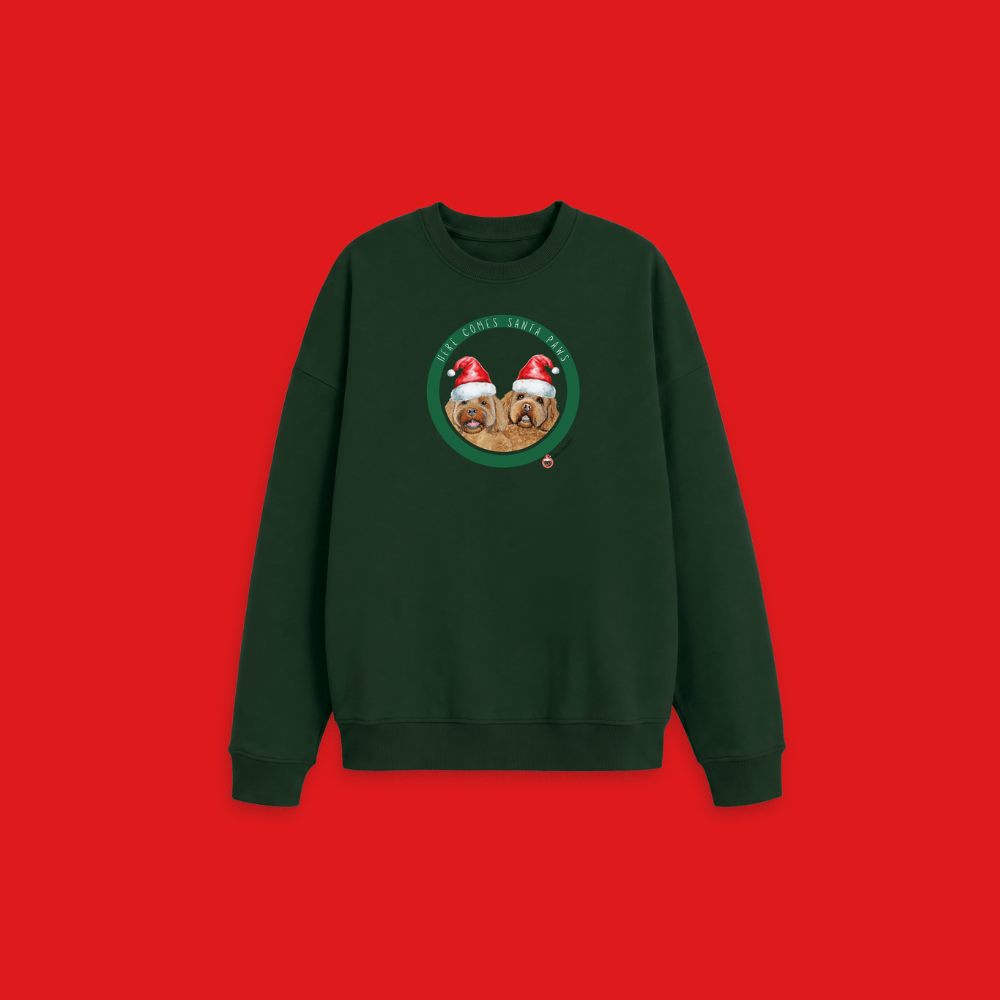 Here Comes Santa Paws Adult Oversized Sweatshirt