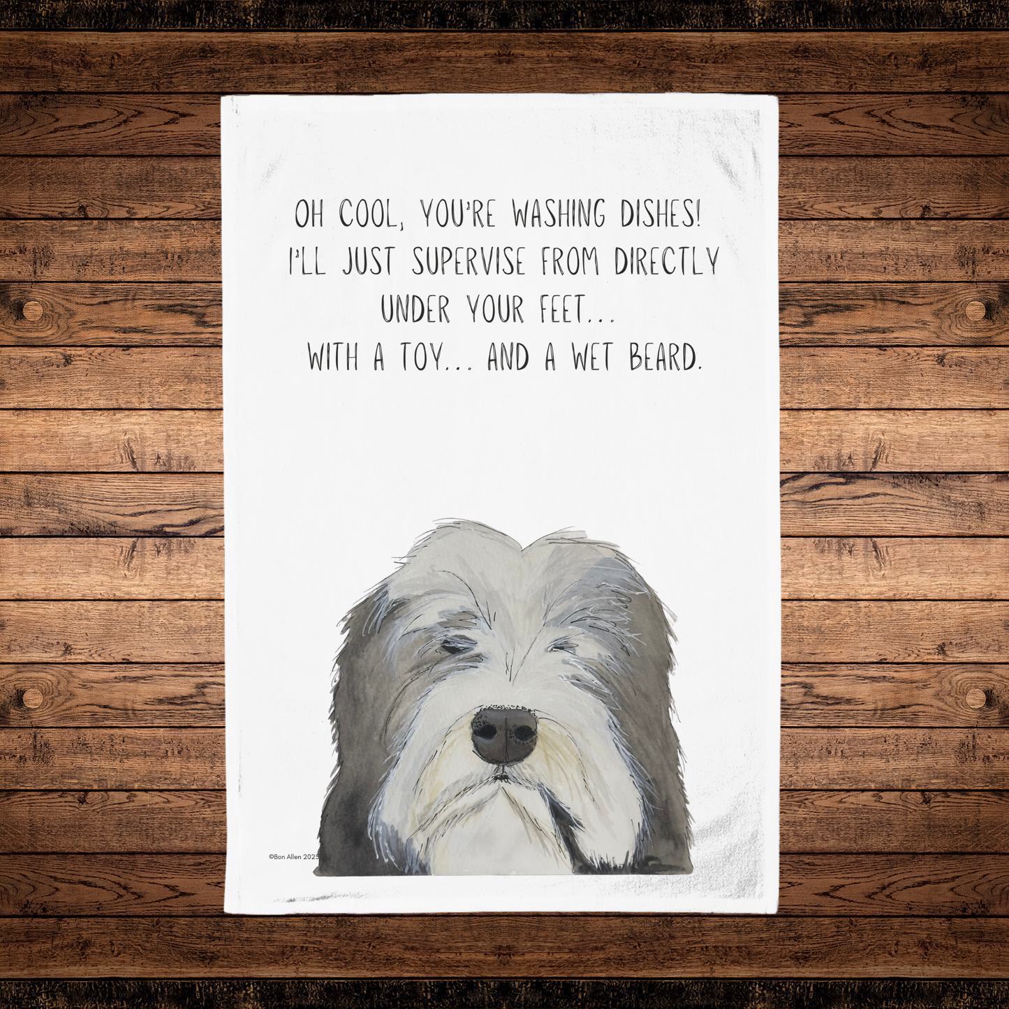 Beardie Chaos Tea Towel – When Hair Meets Hilarity in the Kitchen!