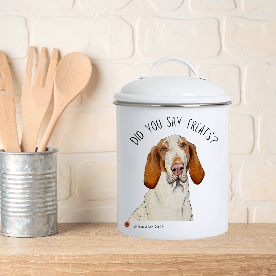 Bracco Italiano Enamel Treat Jar – Majestic Face with Criminal Energy Funny Dog Gift