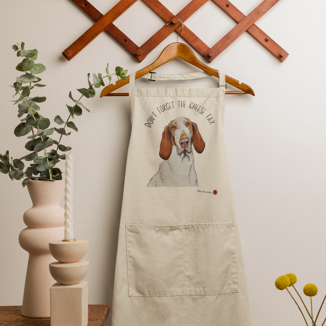Bracco Italiano Apron – “Don’t Forget the Cheese Tax!” Funny Dog Lover Gift