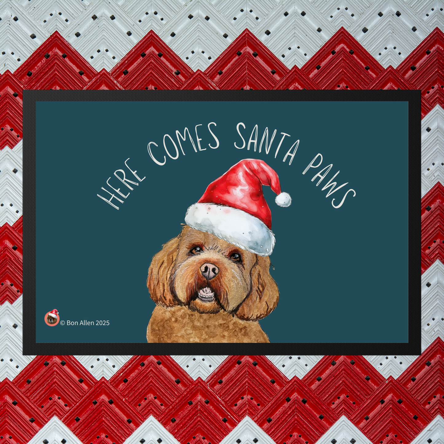 Here Comes Santa Paws: Custom Dog Breed Christmas Door Mat