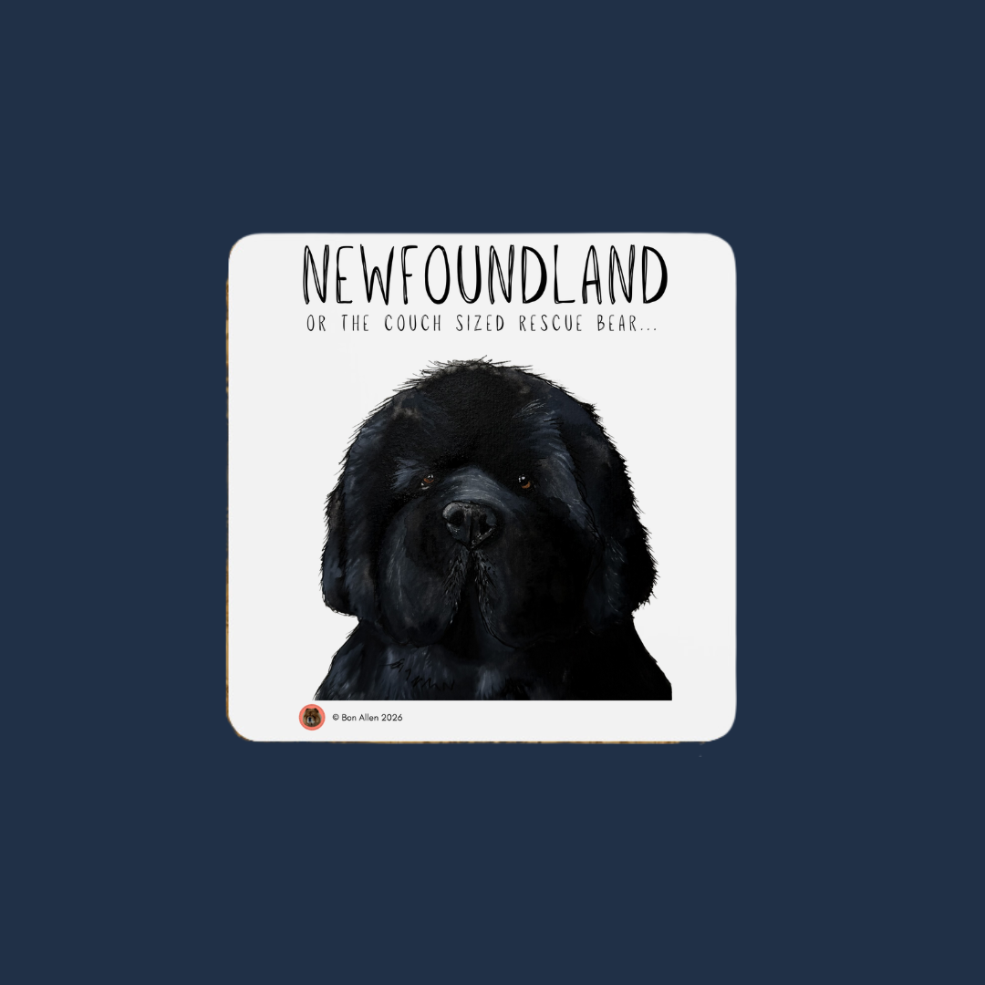 Couch-Sized Rescue Bear Coasters – Set of 4 Made-to-Order Newfoundland Paw-sitivity