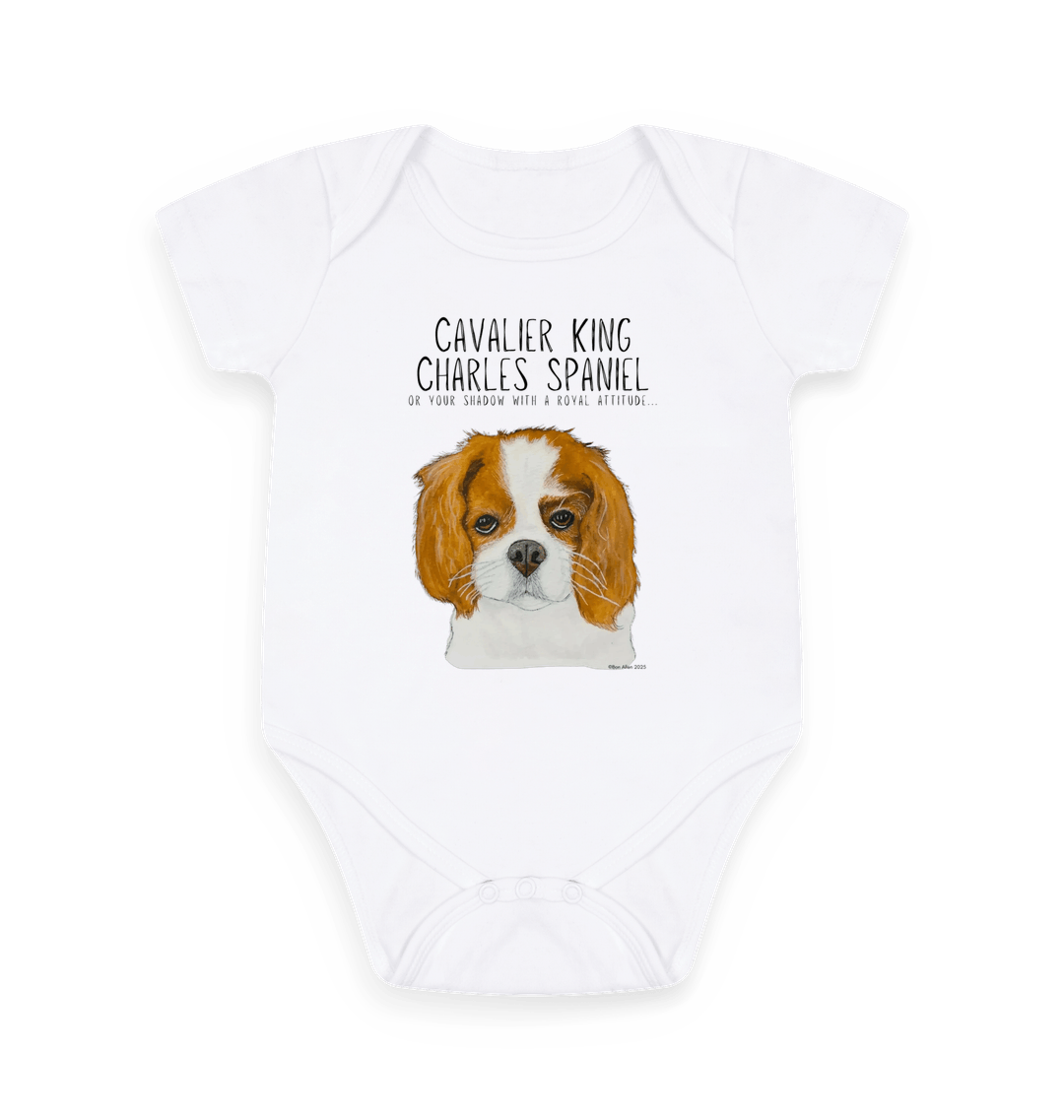 White Printed baby grow