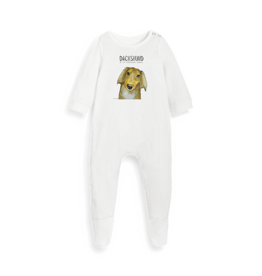 White Printed baby grow