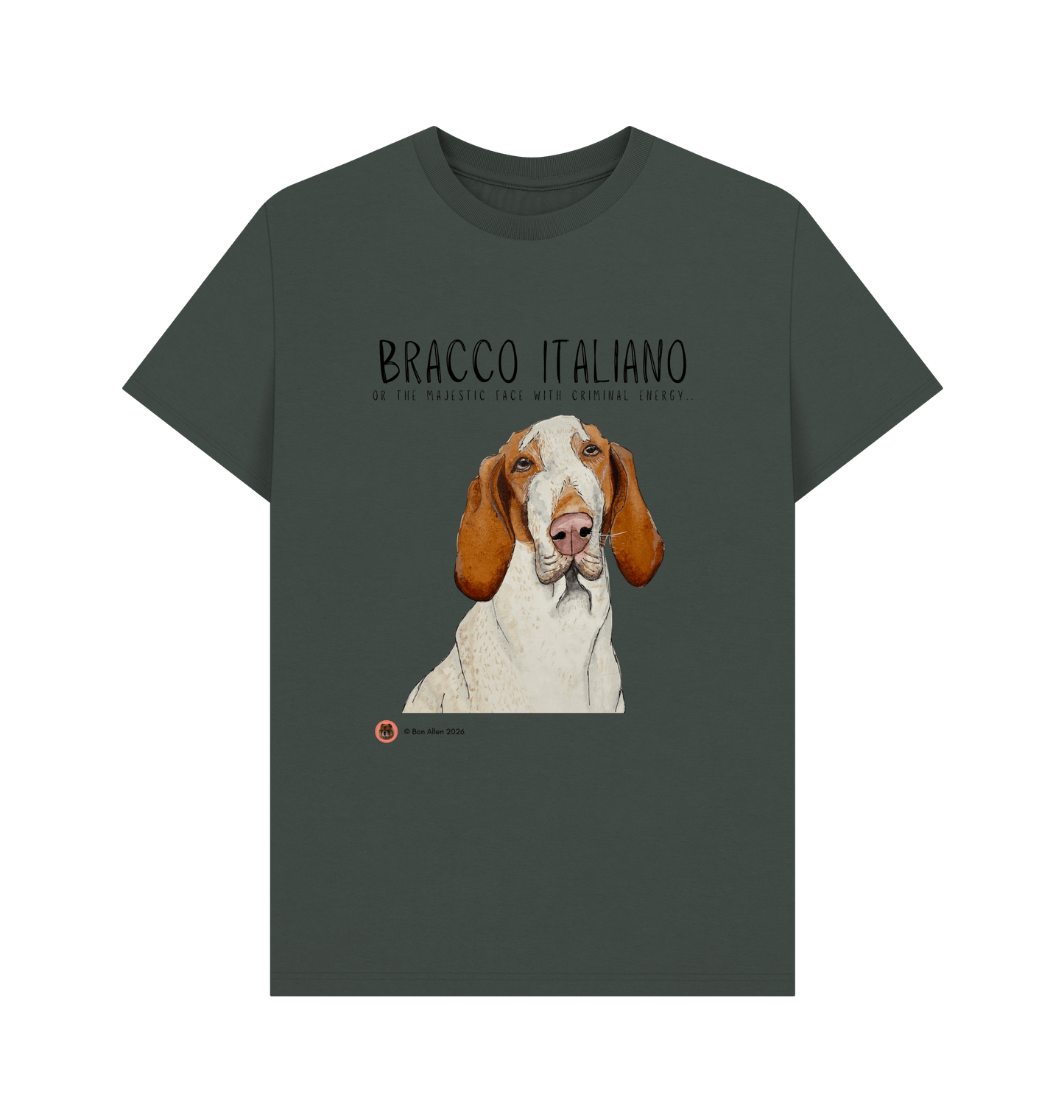 Dark Grey Printed T-shirt Front
