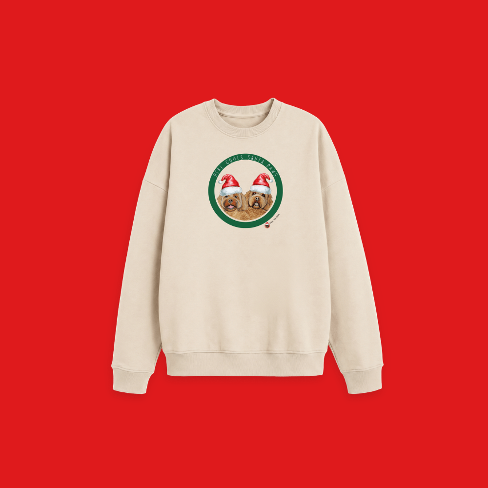 Here Comes Santa Paws Adult Oversized Sweatshirt
