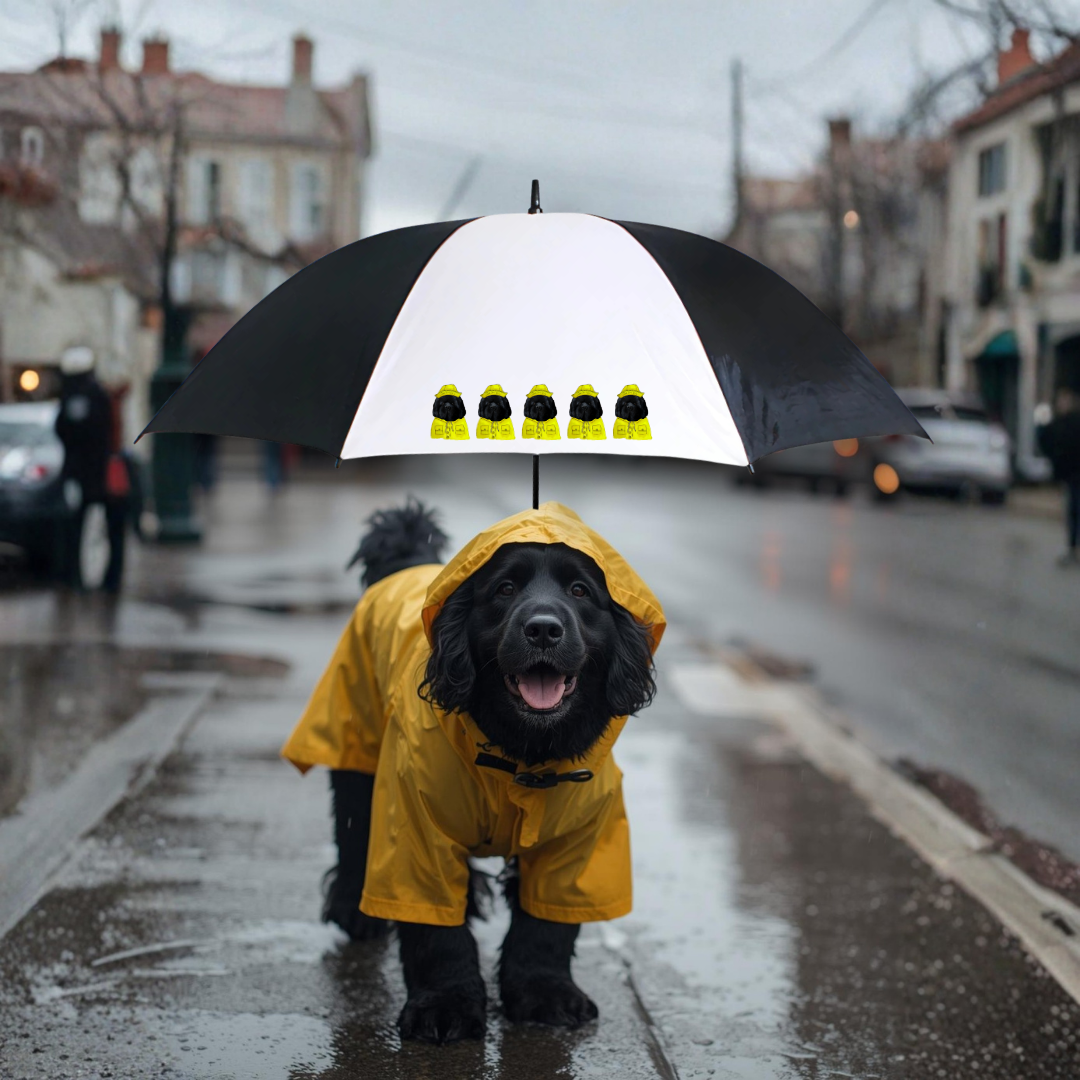 Couch-Sized Rescue Bear Golf Umbrella – Hilarious Newfoundland Companion for Rainy Rounds