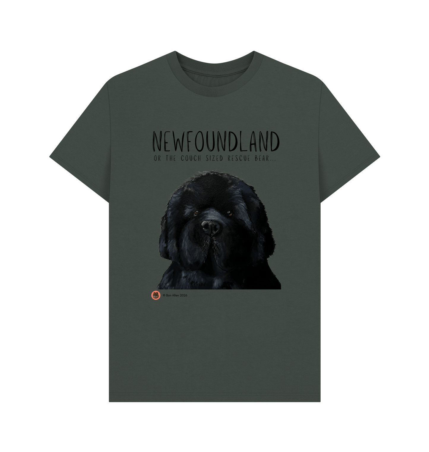 Dark Grey Printed T-shirt Front