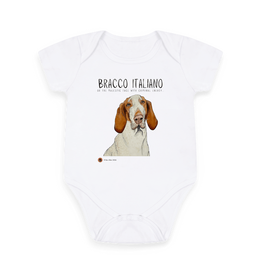 White Printed baby grow Front