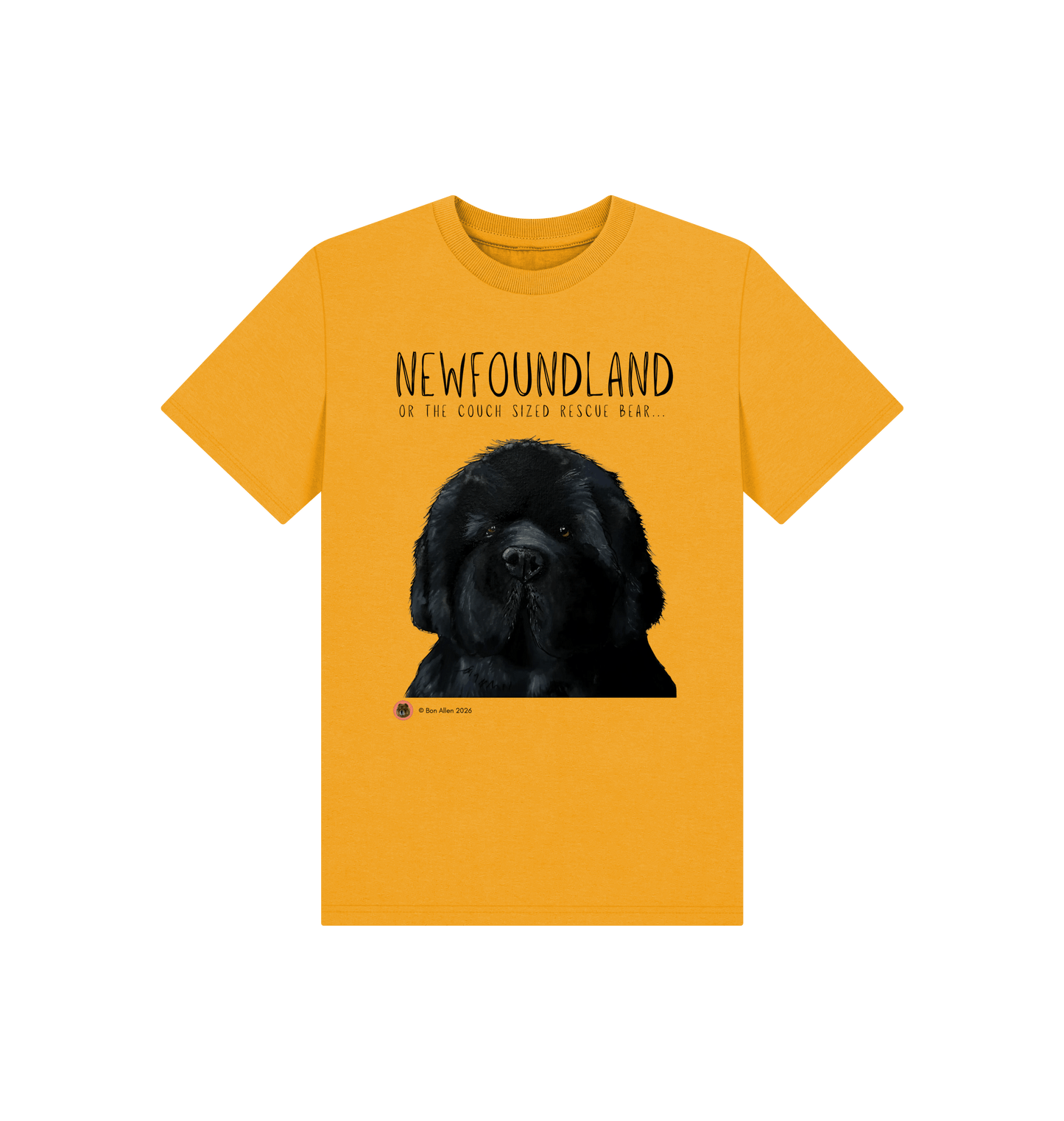 Mustard Printed Kids T-Shirt Front