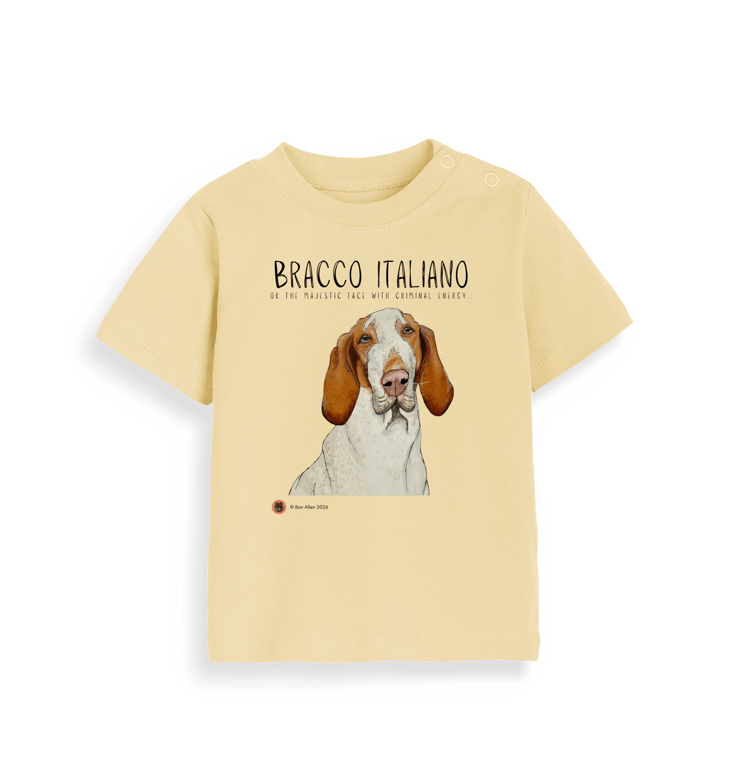 Soft Yellow Printed Kids T-Shirt Front