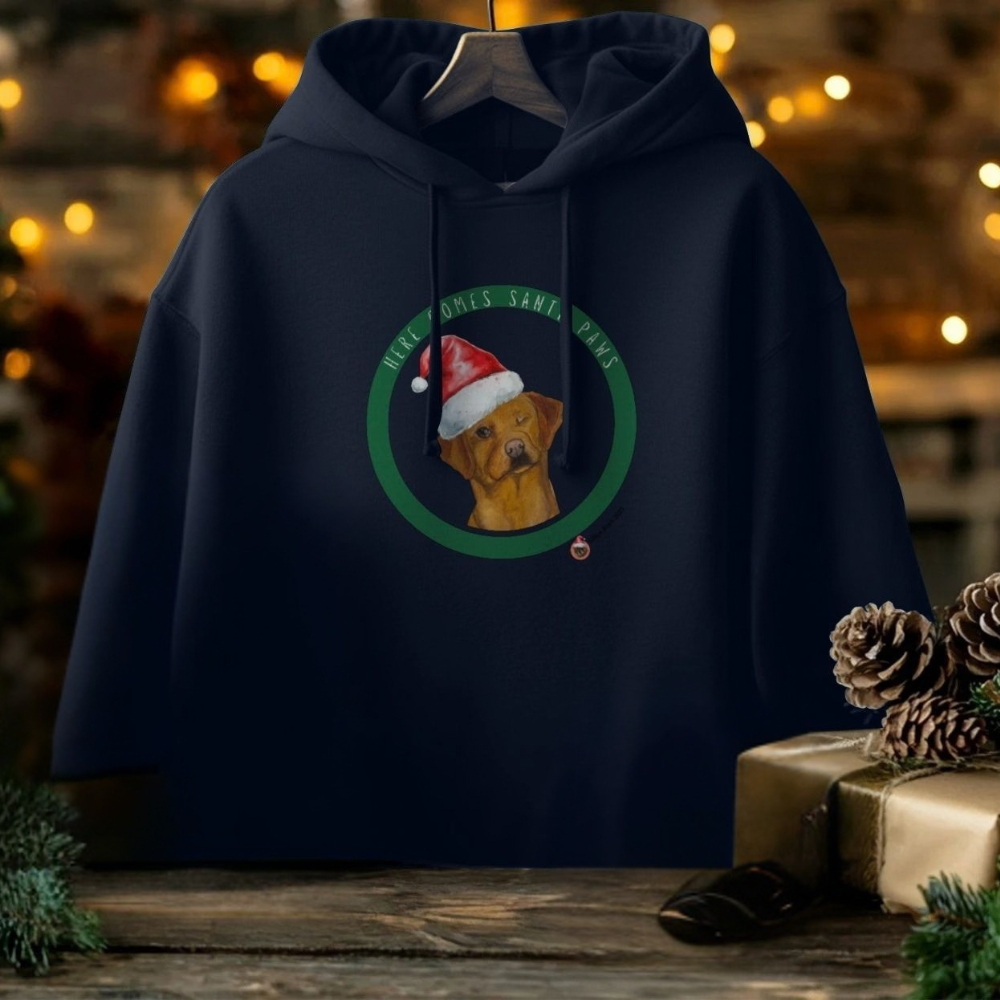Here comes Santa Paws Adults Christmas Hoodie