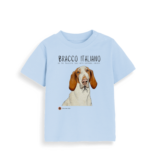 Dusty Blue Printed Kids T-Shirt Front