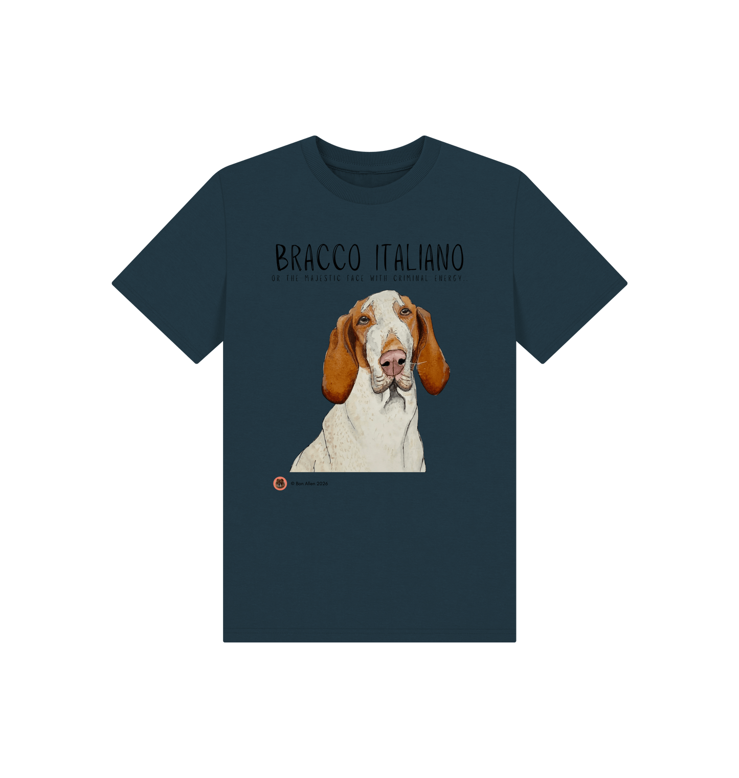 Denim Blue Printed Kids T-Shirt Front