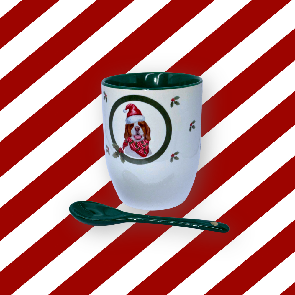 Personalised Christmas Ceramic Mug & Spoon