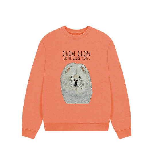 Apricot Cream Chow Chow Women's Oversized Sweatshirt