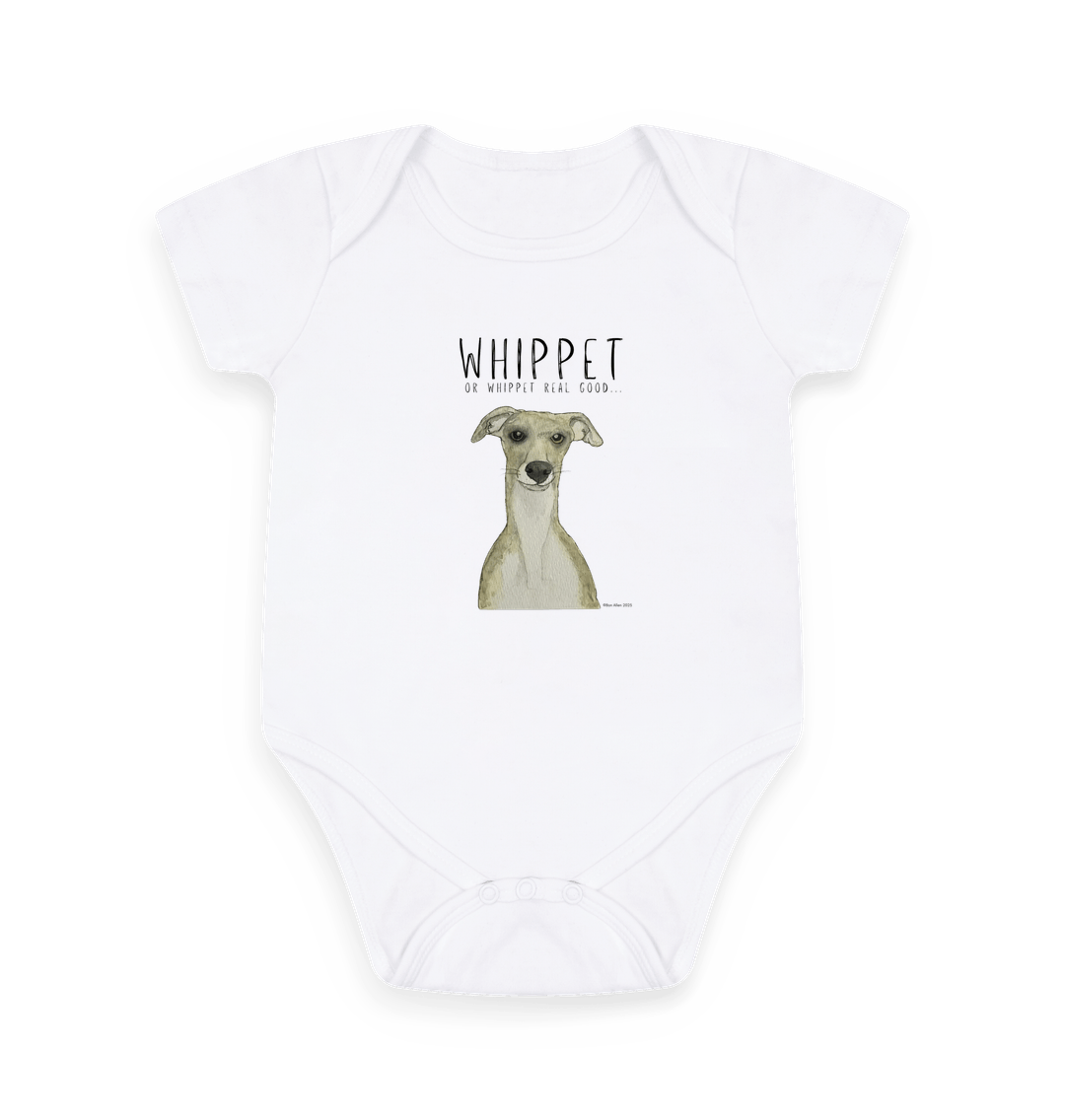 White Printed baby grow