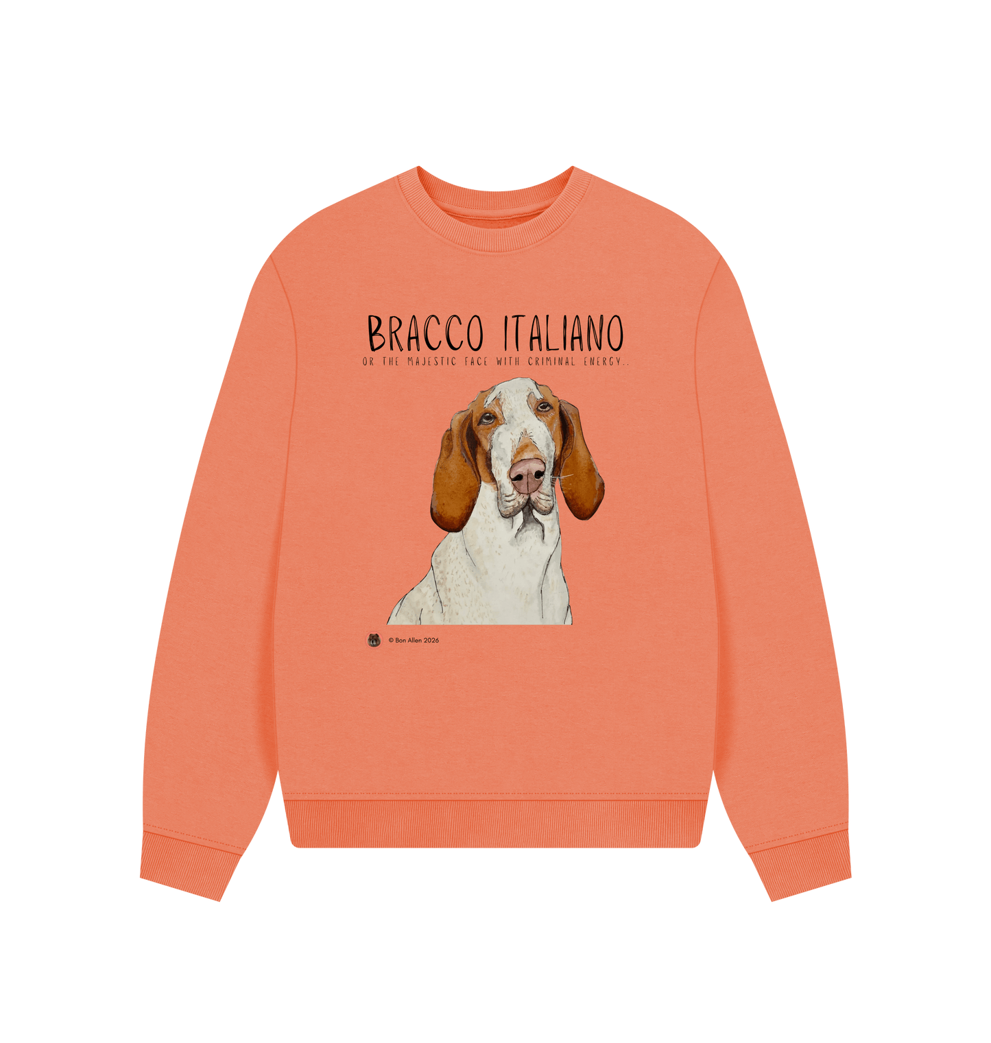 Apricot Printed Sweater Front
