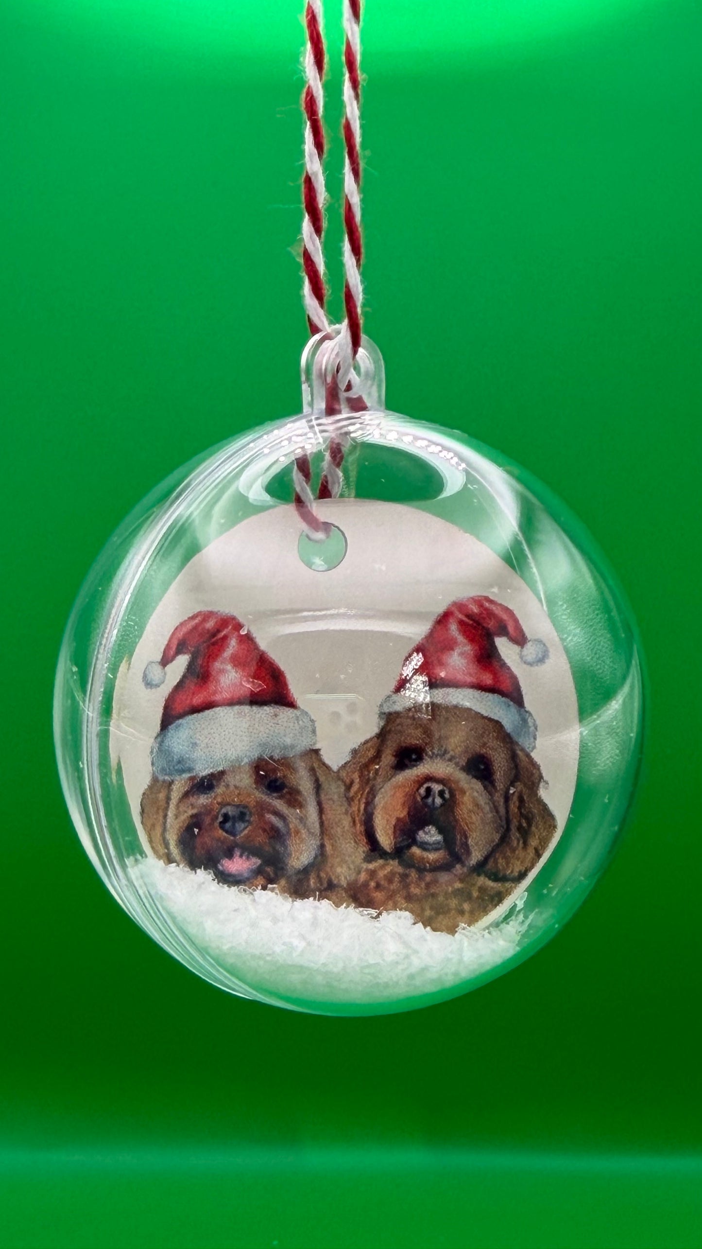 Handmade Spinning Dog Portrait Bauble — Clear Christmas Ornament with  Snow | Custom Pet Keepsake