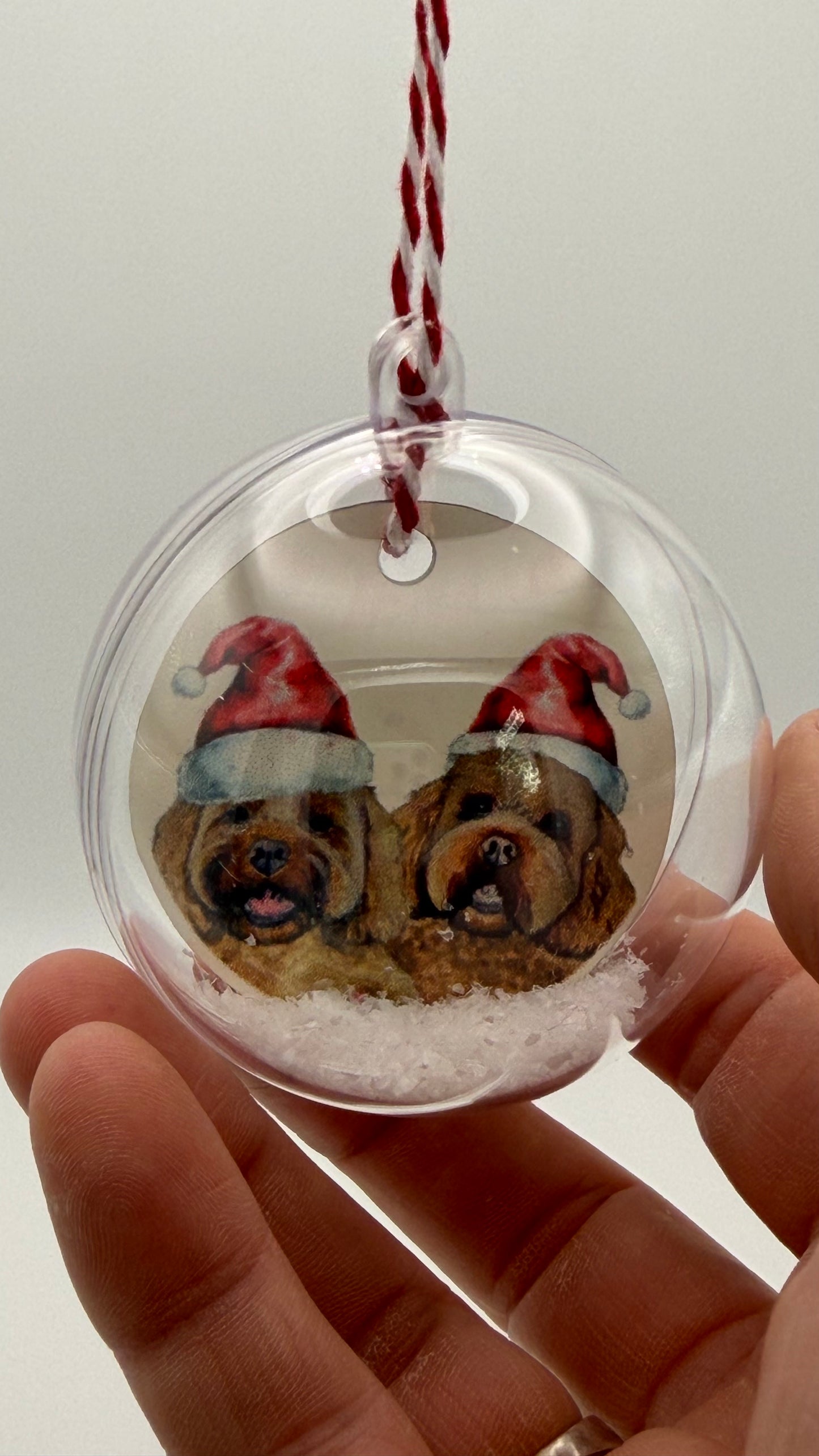 Handmade Spinning Dog Portrait Bauble — Clear Christmas Ornament with  Snow | Custom Pet Keepsake